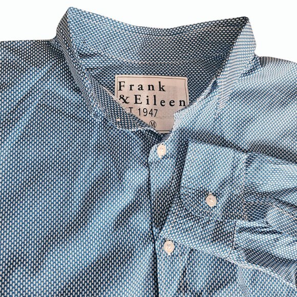 Frank & Eileen Button Down Mens Paul Shirt SZ Medium Blue Fish Career Preppy USA - Picture 1 of 11